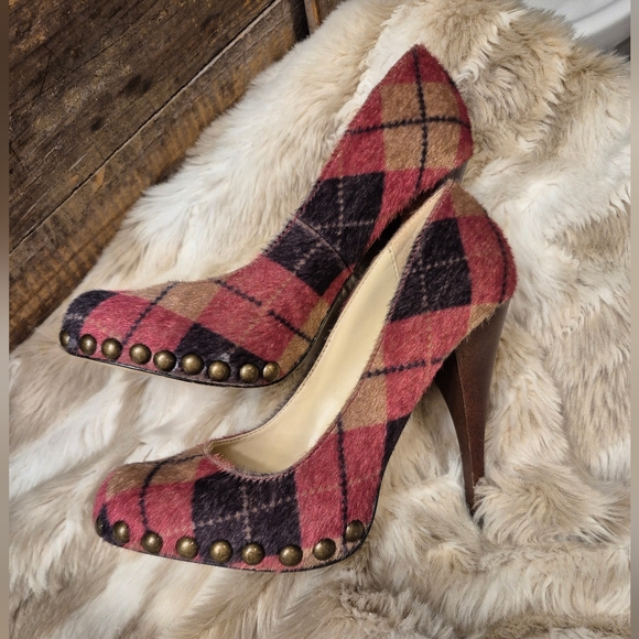 Baker's Pink & Navy Argyle Patchwork Pumps - Picture 2 of 11